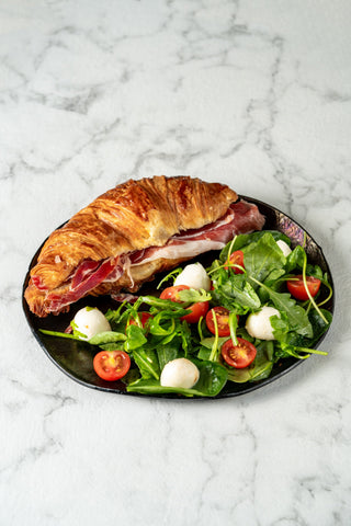 Croissant with Iberian ham and olive oil